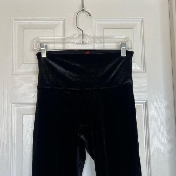 SPANX Velvet Leggings Black Size Large Velour Shaping High Waisted 2070 - Picture 4 of 7